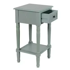 Sale Kirklands Home Light Wood Square Hampton Accent Table Blue