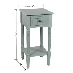 Sale Kirklands Home Light Wood Square Hampton Accent Table Blue