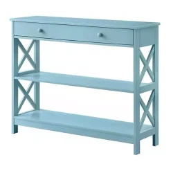 Sale Kirklands Home Light X-Frame 2-Shelf Console Table Blue