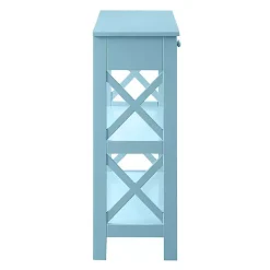 Sale Kirklands Home Light X-Frame 2-Shelf Console Table Blue