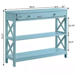 Sale Kirklands Home Light X-Frame 2-Shelf Console Table Blue