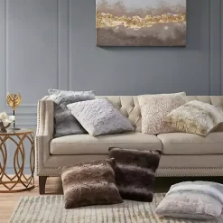 Online Kirklands Home Light Textured Faux Fur Pillow Brown