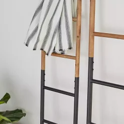 Hot Kirklands Home Light Brown Wood and Black Metal Ladders, Set of 2