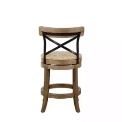 Sale Kirklands Home Light Wood and Seagrass Swivel Counter Stool Brown