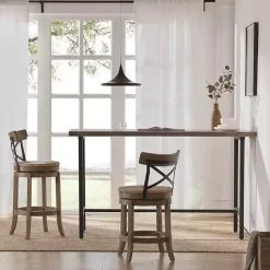 Sale Kirklands Home Light Wood and Seagrass Swivel Counter Stool Brown