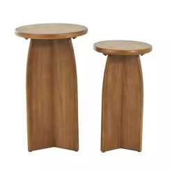 Hot Kirklands Home Light Wood Modern Accent Tables, Set of 2 Brown