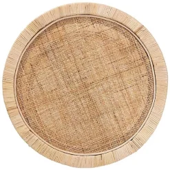 New Kirklands Home Light Brown Woven Rat Accent Table Tan