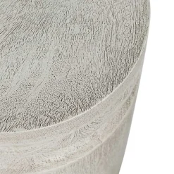 Online Kirklands Home Light Cream Wood Cylinder Accent Table White