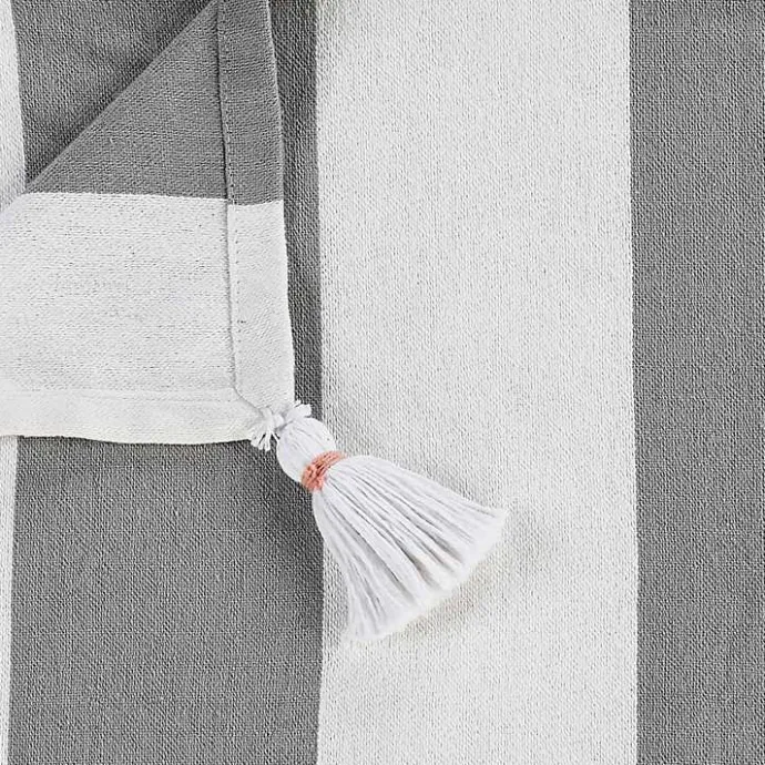 Sale Kirklands Home Light Gray Cabana Stripe Tassel Throw