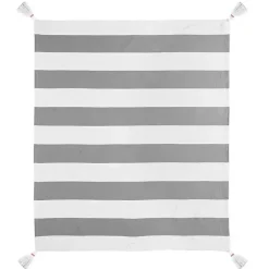 Sale Kirklands Home Light Gray Cabana Stripe Tassel Throw
