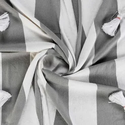 Sale Kirklands Home Light Gray Cabana Stripe Tassel Throw