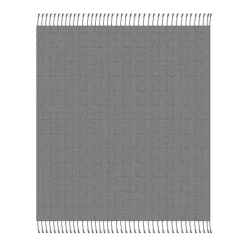 Best Kirklands Home Light Checkered Weave Fringe Throw Gray