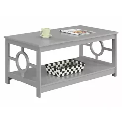 Best Kirklands Home Light Circle Cut-Out Sides Coffee Table Gray