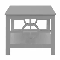 Best Kirklands Home Light Circle Cut-Out Sides Coffee Table Gray