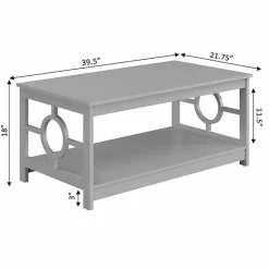 Best Kirklands Home Light Circle Cut-Out Sides Coffee Table Gray