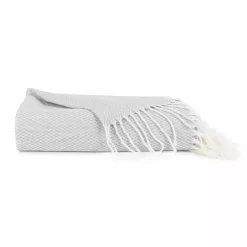 Sale Kirklands Home Light Herringbone Throw with Fringe Gray
