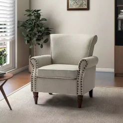 Sale Kirklands Home Light Miriam Nailhead Trim Armchair Gray