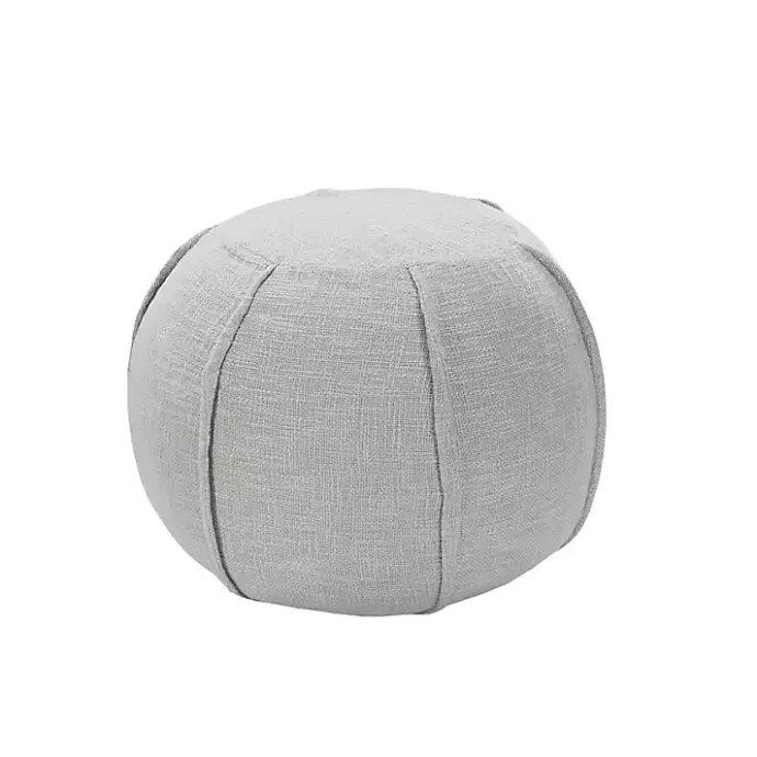 Kirklands Home Light Patchwork Cotton Pouf Gray