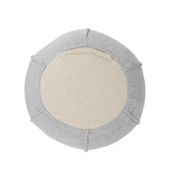 Kirklands Home Light Patchwork Cotton Pouf Gray
