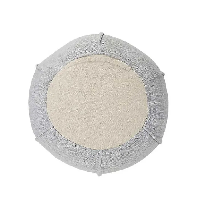 Kirklands Home Light Patchwork Cotton Pouf Gray