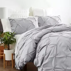 Online Kirklands Home Light Pinch Pleat 2-Pc. Twin Duvet Cover Set Gray