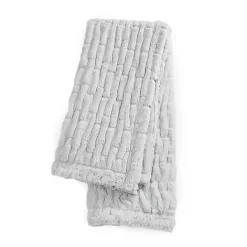 Sale Kirklands Home Light Ruched Faux Fur Throw Gray
