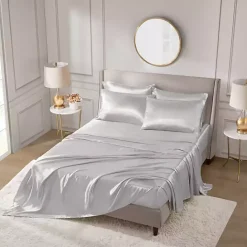 New Kirklands Home Light Satin 6-pc. King Sheet Set Gray
