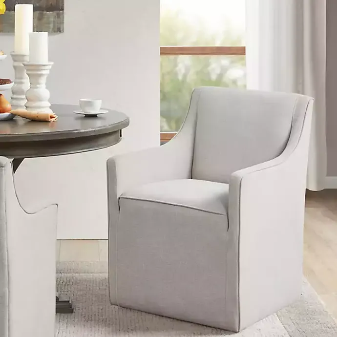 Clearance Kirklands Home Light Slipcover Dining Chair with Casters Gray