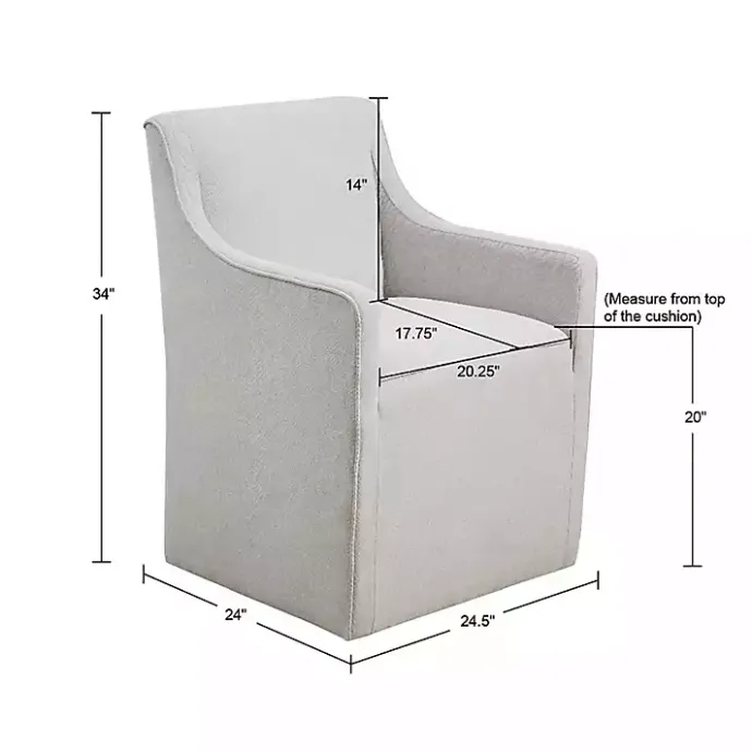 Clearance Kirklands Home Light Slipcover Dining Chair with Casters Gray