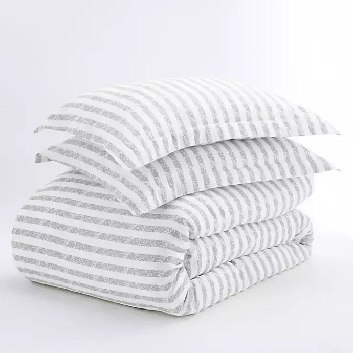 Kirklands Home Light Gray Stripes 3-pc. Twin Duvet Cover Set