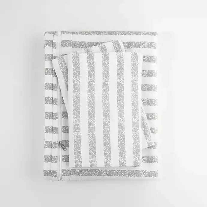 Kirklands Home Light Gray Stripes 3-pc. Twin Duvet Cover Set