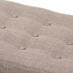 Clearance Kirklands Home Light Tufted Walnut Wood Bench Gray