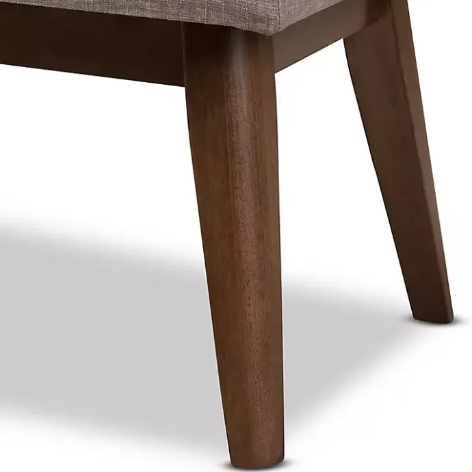 Clearance Kirklands Home Light Tufted Walnut Wood Bench Gray