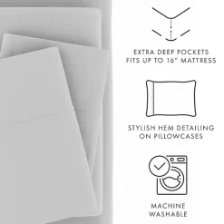 Clearance Kirklands Home Light Ultra Soft 3-pc. Twin Sheet Set Gray