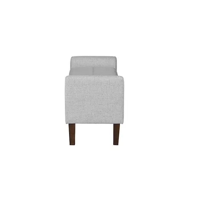 Outlet Kirklands Home Light Upholstered Blaire Storage Bench Gray
