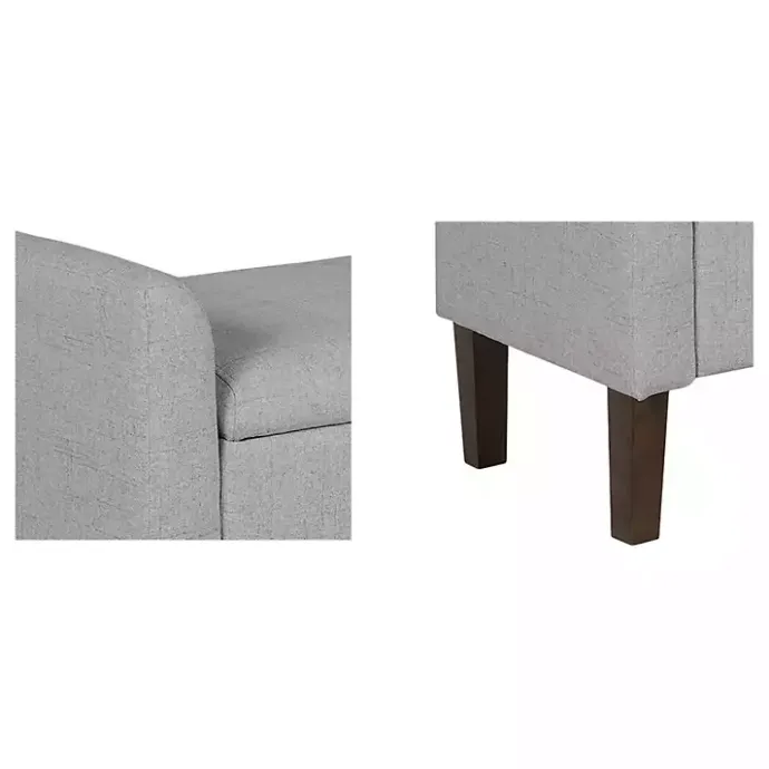 Outlet Kirklands Home Light Upholstered Blaire Storage Bench Gray