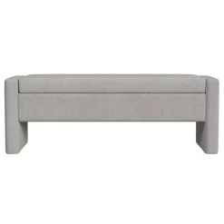 Clearance Kirklands Home Light Upholstered Modern Storage Bench Gray