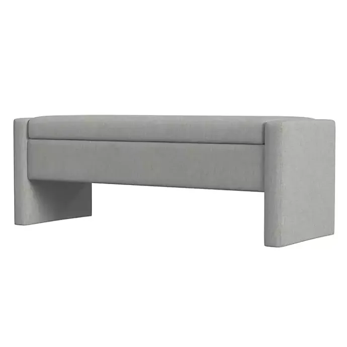 Clearance Kirklands Home Light Upholstered Modern Storage Bench Gray