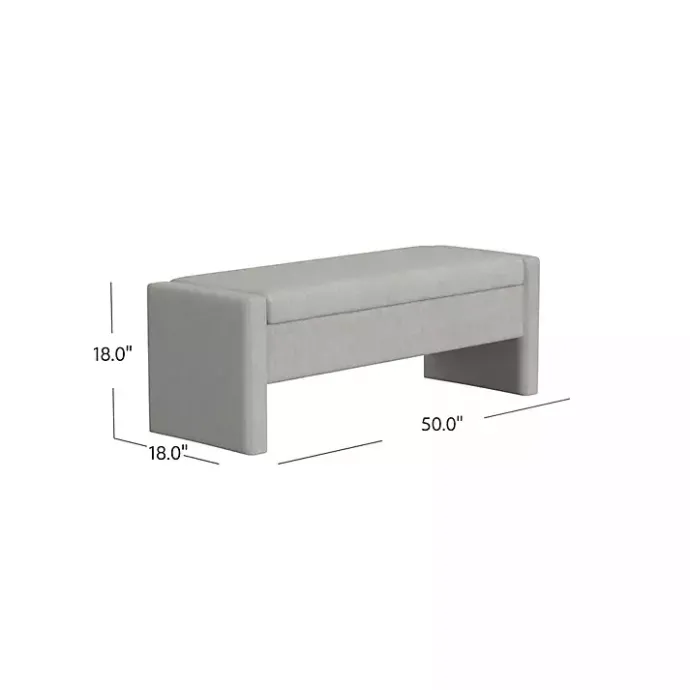 Clearance Kirklands Home Light Upholstered Modern Storage Bench Gray