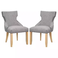 Discount Kirklands Home Light Wingback Dining Chairs, Set of 2 Gray