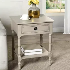 Sale Kirklands Home Light Wood Barrett Accent Table Gray
