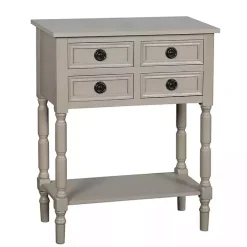 Discount Kirklands Home Light Wood 4-Drawer Barrett Console Table Gray