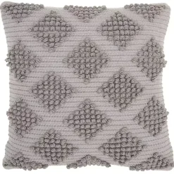 Discount Kirklands Home Light Woven Diamond Pillow Gray