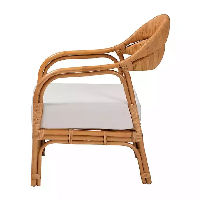 Hot Kirklands Home Light Honey Rattan Marisa Accent Chair Ivory