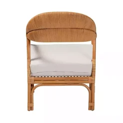 Hot Kirklands Home Light Honey Rattan Marisa Accent Chair Ivory
