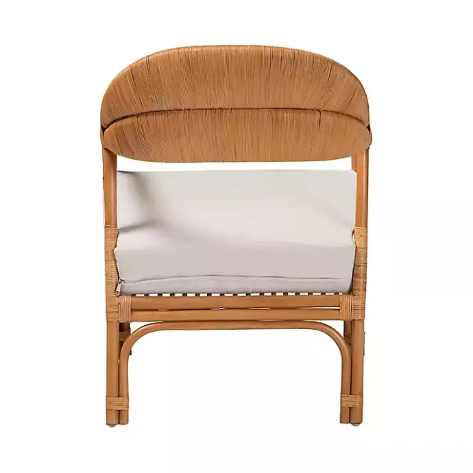 Hot Kirklands Home Light Honey Rattan Marisa Accent Chair Ivory