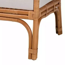 Hot Kirklands Home Light Honey Rattan Marisa Accent Chair Ivory