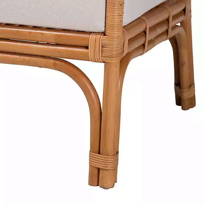 Hot Kirklands Home Light Honey Rattan Marisa Accent Chair Ivory