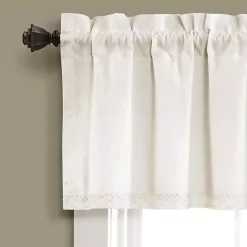 Best Kirklands Home Light Linen Lace Curtain Valance Ivory