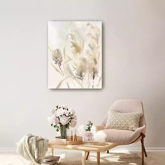 Outlet Kirklands Home Light Pampas Grasses Canvas Art Print, 24x30 in.